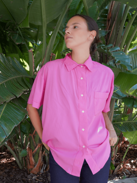 Camisa rosa oversized